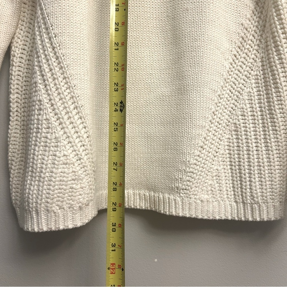 Rachel Zoe Slouchy Oversized Cowl Neck Sweater Turtleneck Ivory White Size S - Picture 8 of 9